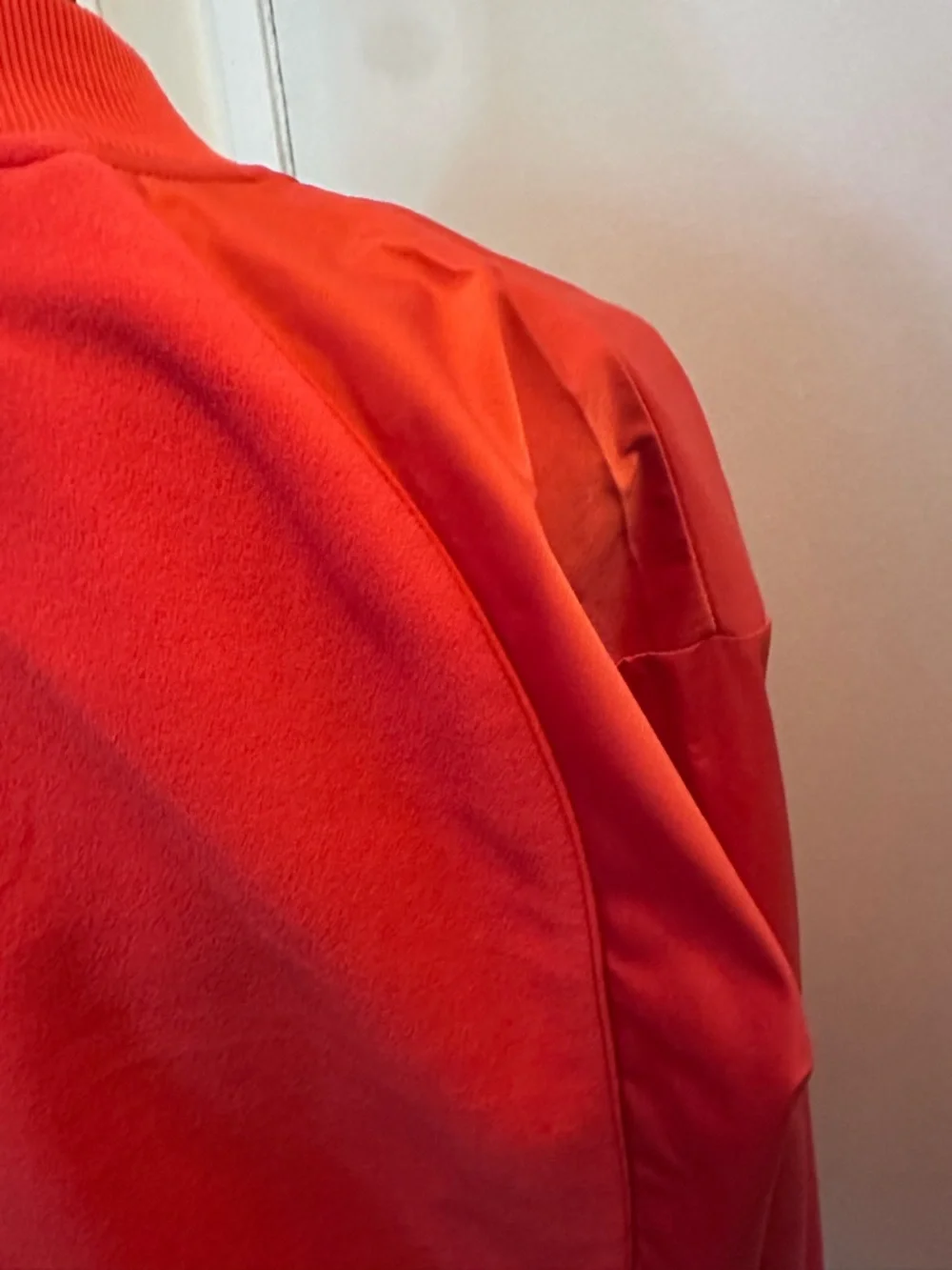 ATHLETA Zion Microfleece Full Zip Athletic Baseball Jacket Red/Orange